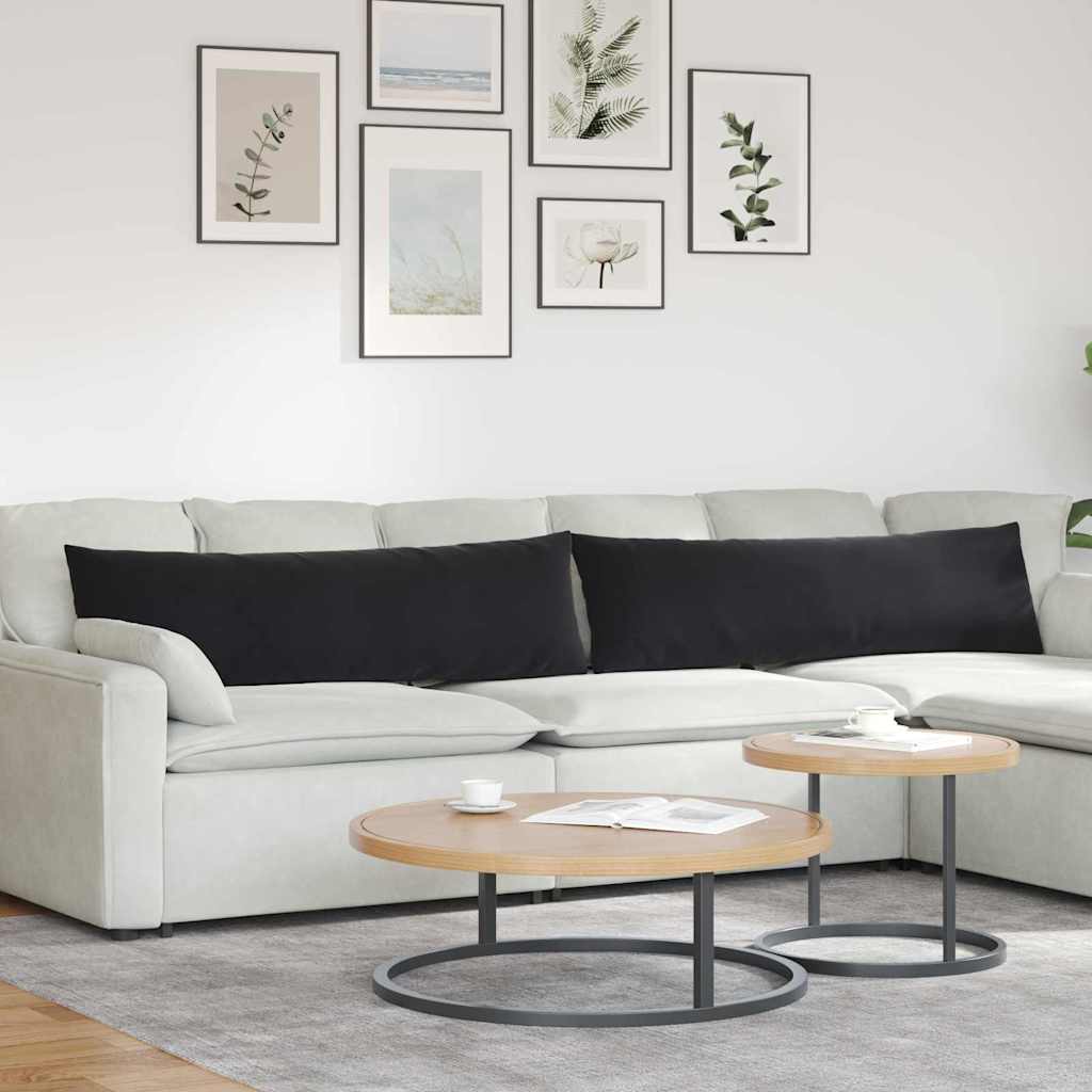Sofakuddar 2 pcs Svart 145 x 40 cm Kordread tyg