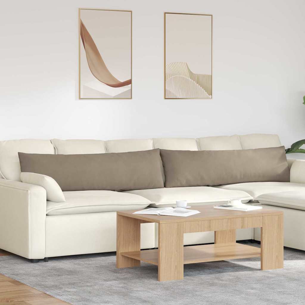 Sofakuddar 2 pcs Taupe 145 x 40 cm tyg
