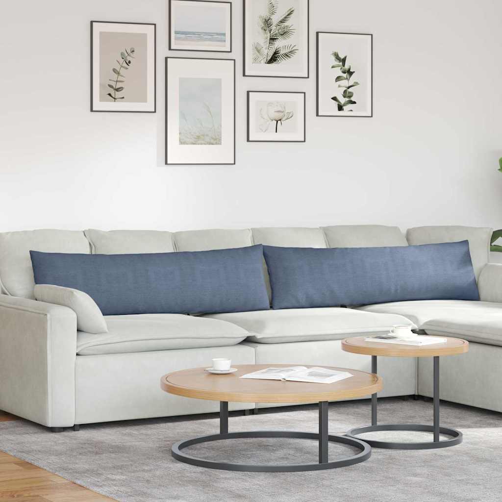 Sofakuddar 2 st Blå 145 x 40 cm Kordread tyg