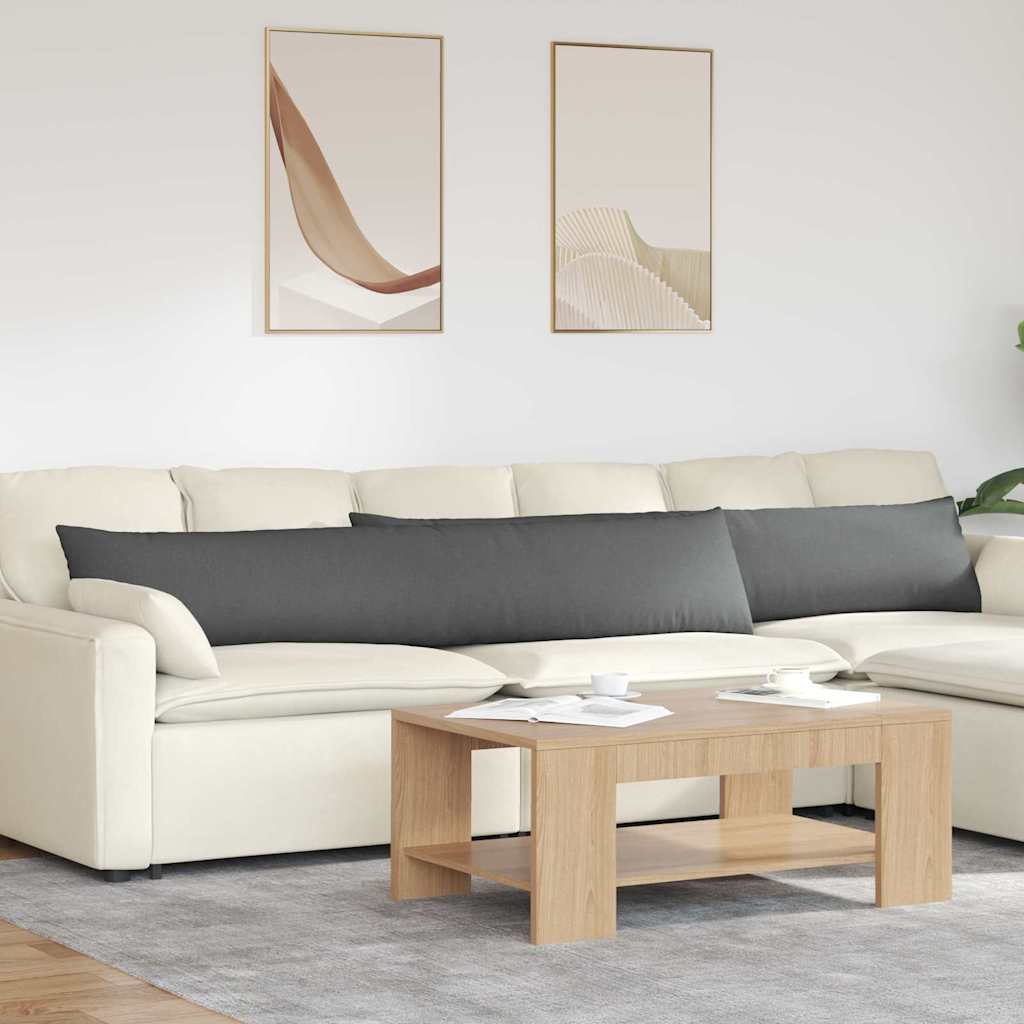 Sofakuddar 2 st tyg Mörkgrå 200 x 40 cm
