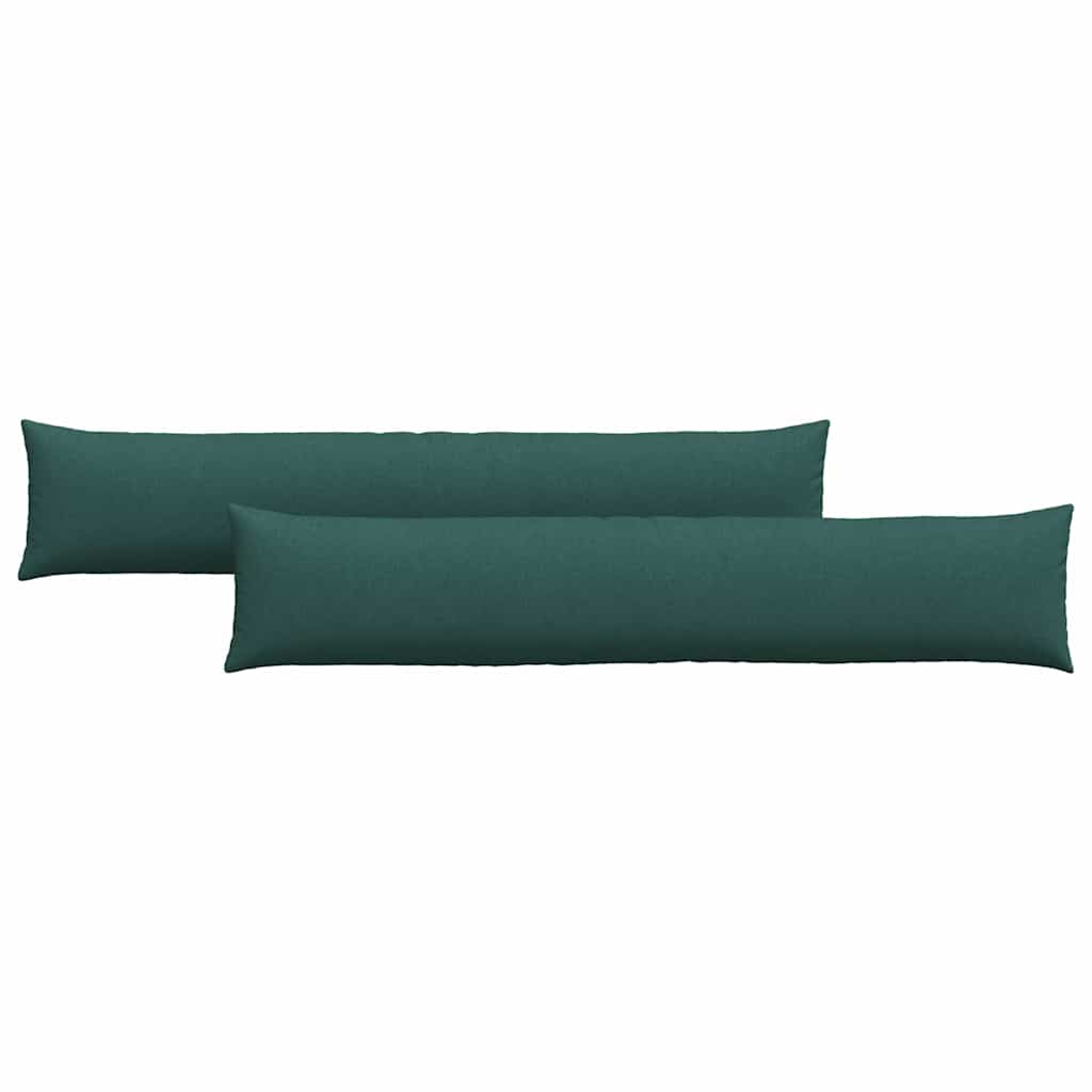 Sofakuddar 2 pcs Mörkgrön 200 x 40 cm tyg