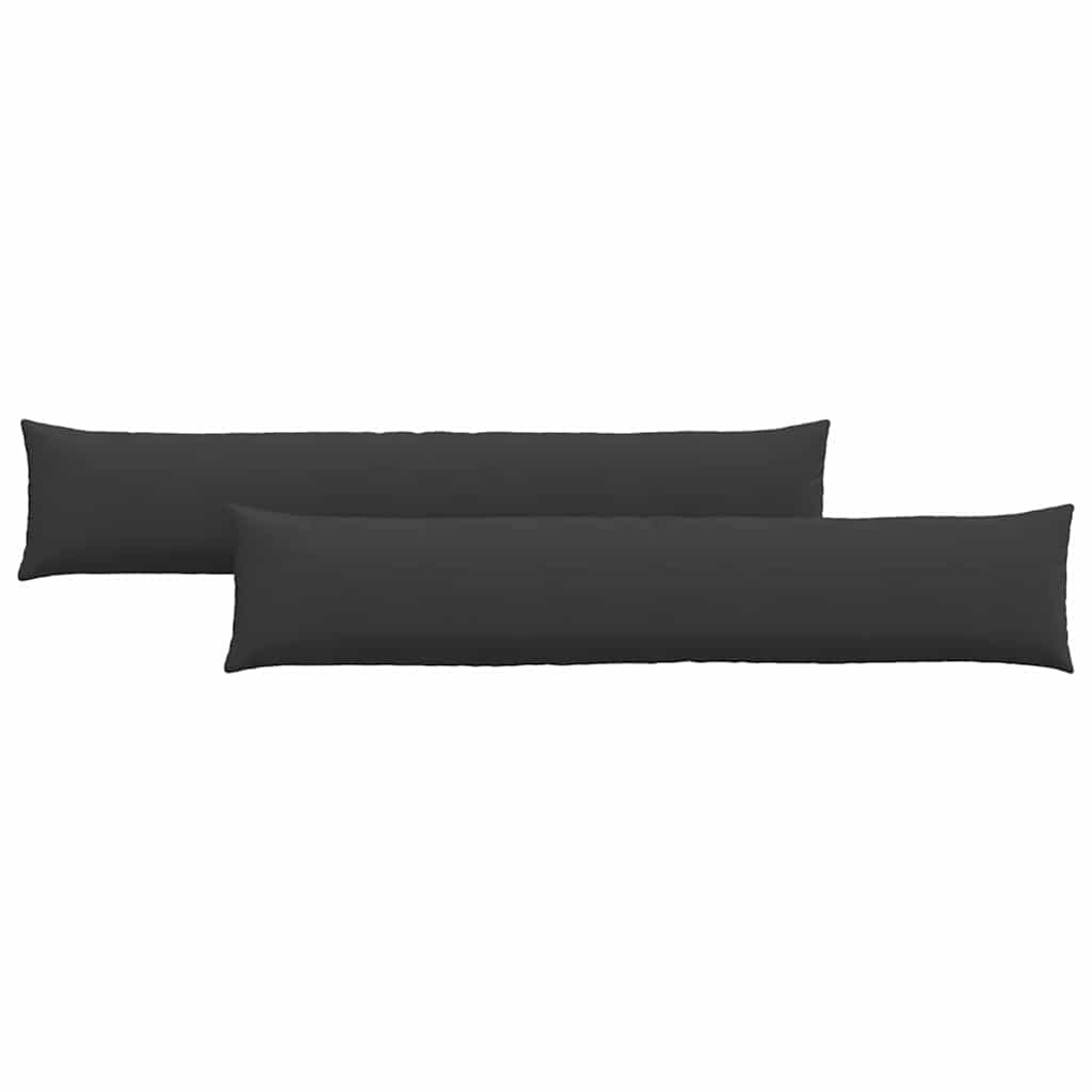 Sofakuddar 2 st tyg Svart 200 x 40 cm