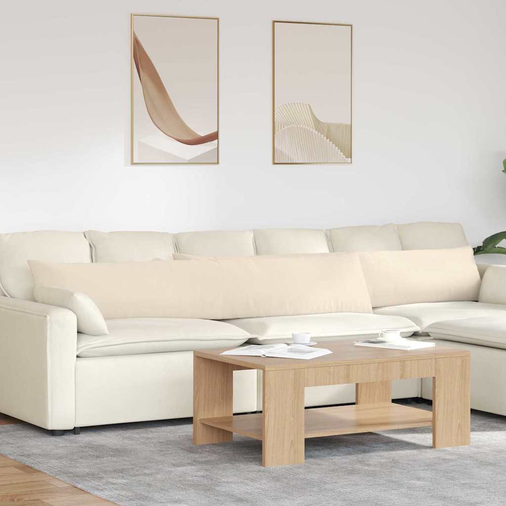 Sofakuddar 2 st tyg Beige 200 x 40 cm