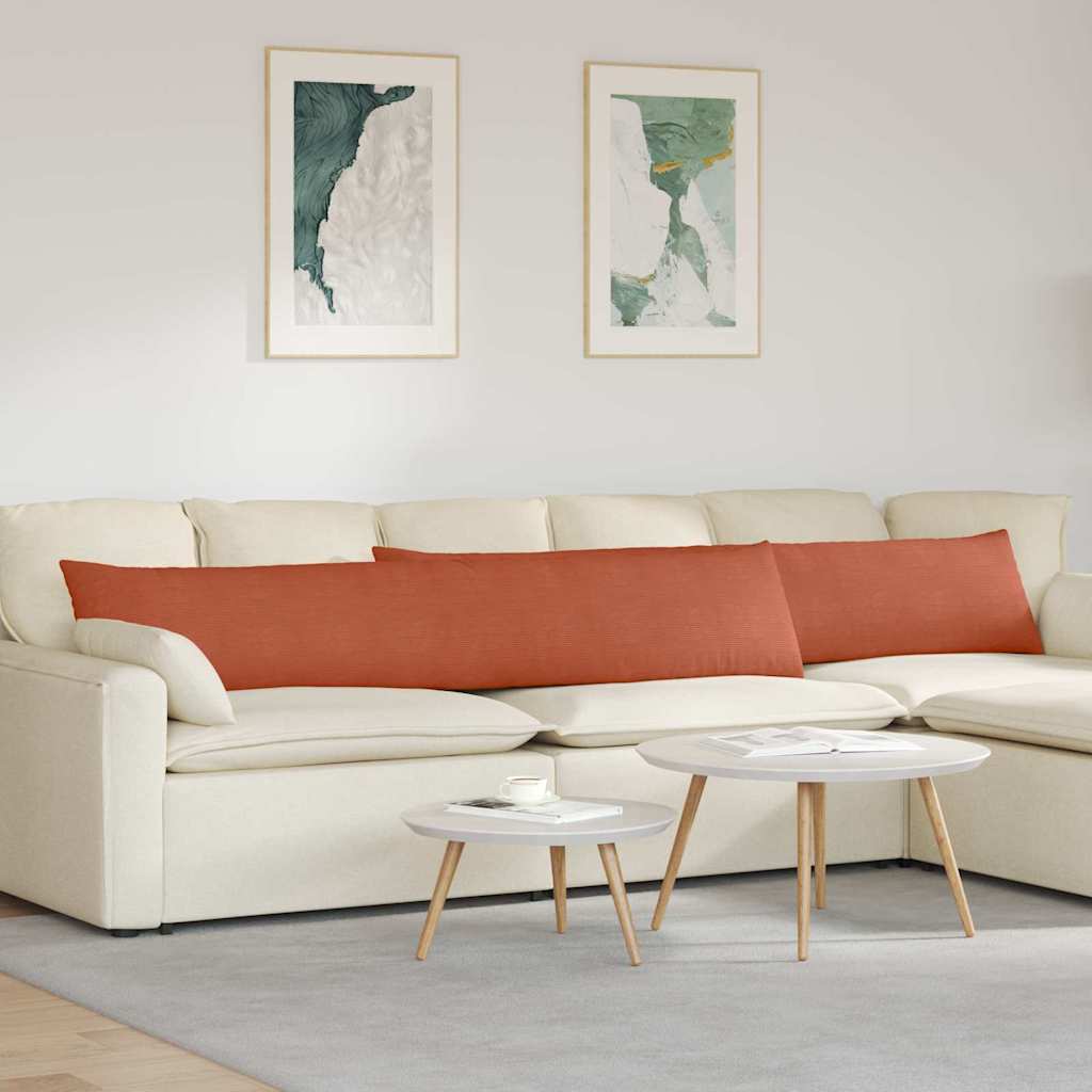 Sofakuddar 2 st Röd orange 200 x 40 cm Kordread tyg
