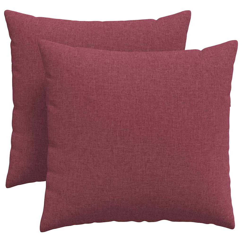 Sofakuddar 2 pcs Vinröd 45 x 45 cm tyg