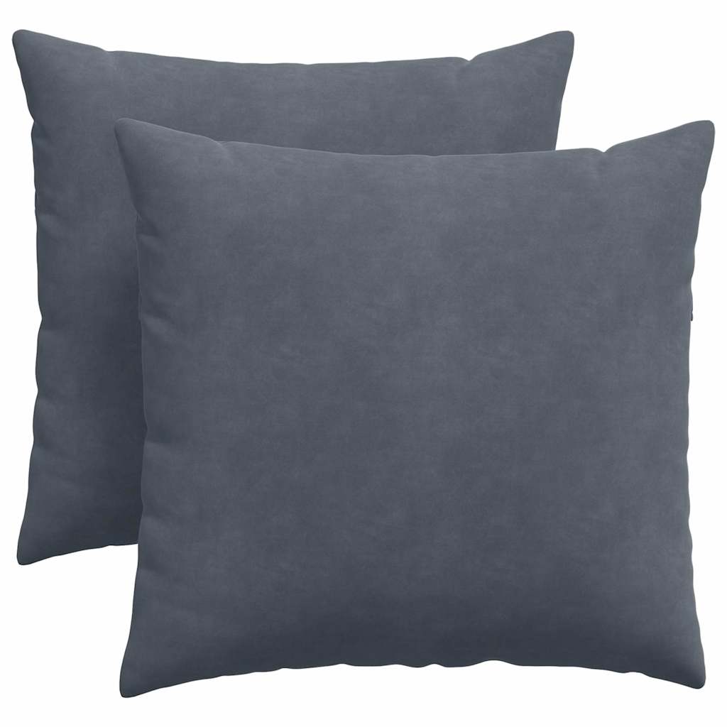 Sofakuddar 2 pcs Mörkgrå 45 x 45 cm Kordread tyg