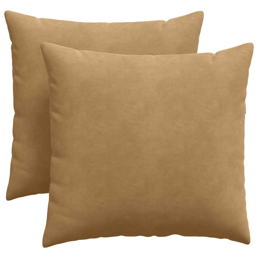 Sofakuddar 2 st Brun 45 x 45 cm Kordread tyg