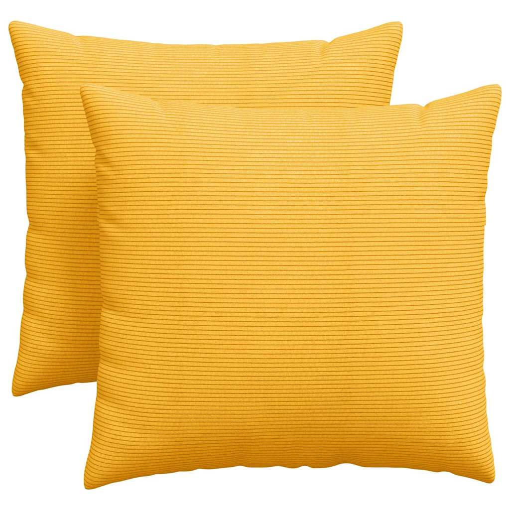Sofakuddar 2 pcs Ljusgul 45 x 45 cm Kordread tyg