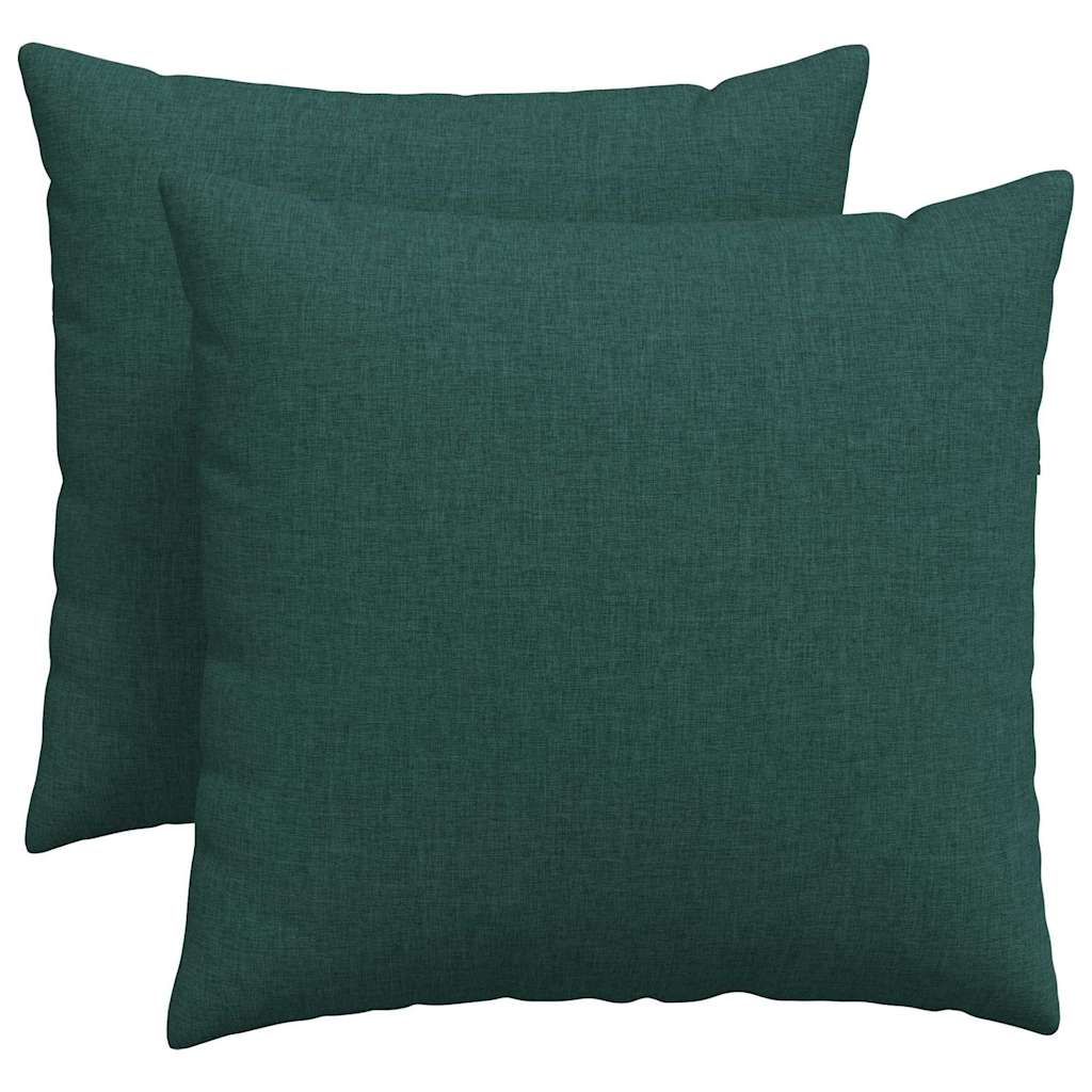 Sofakuddar 2 pcs Mörkgrön 50 x 50 cm tyg