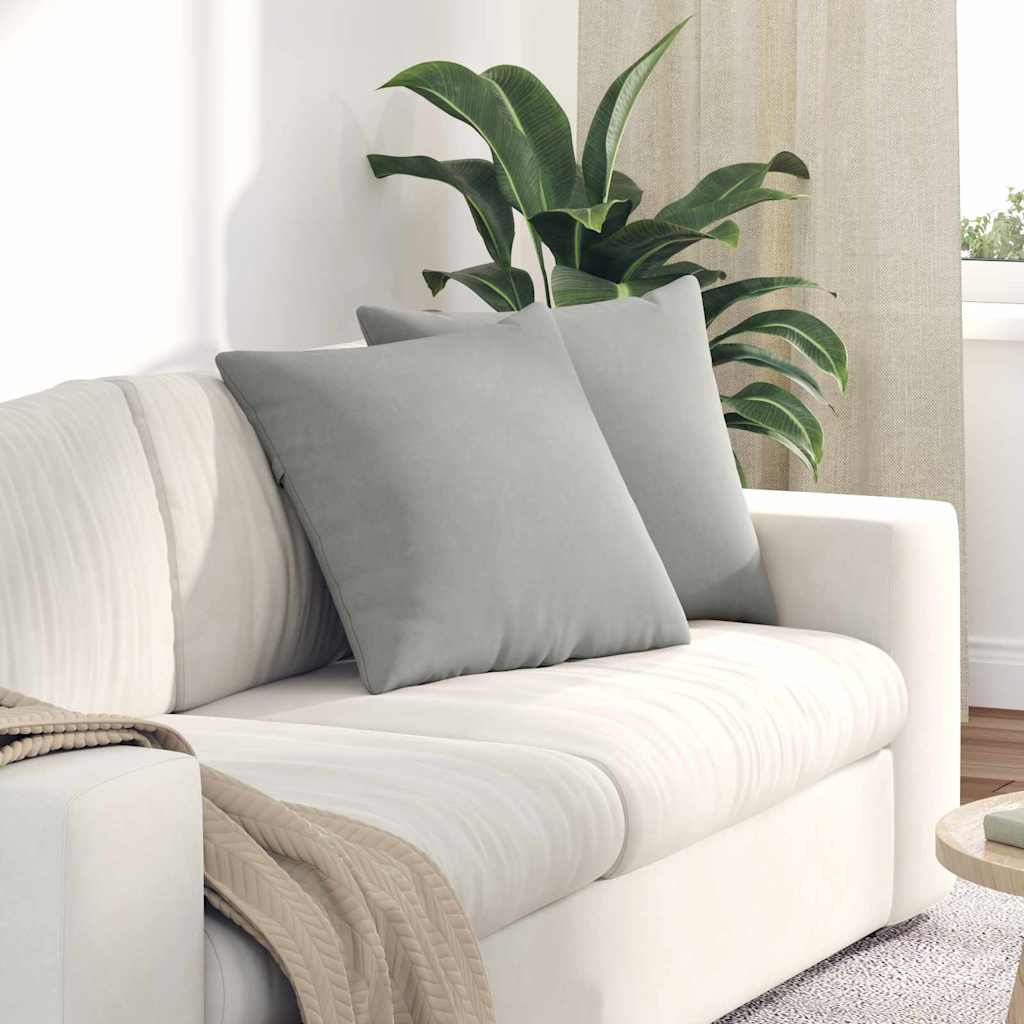 Sofakuddar 2 pcs Ljusgrå 50 x 50 cm tyg
