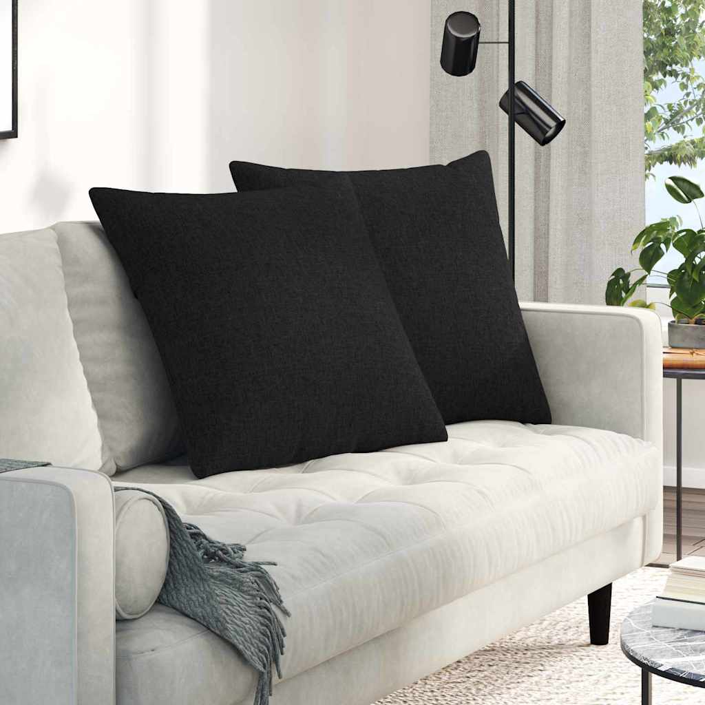 Sofakuddar 2 pcs Svart 60 x 60 cm tyg