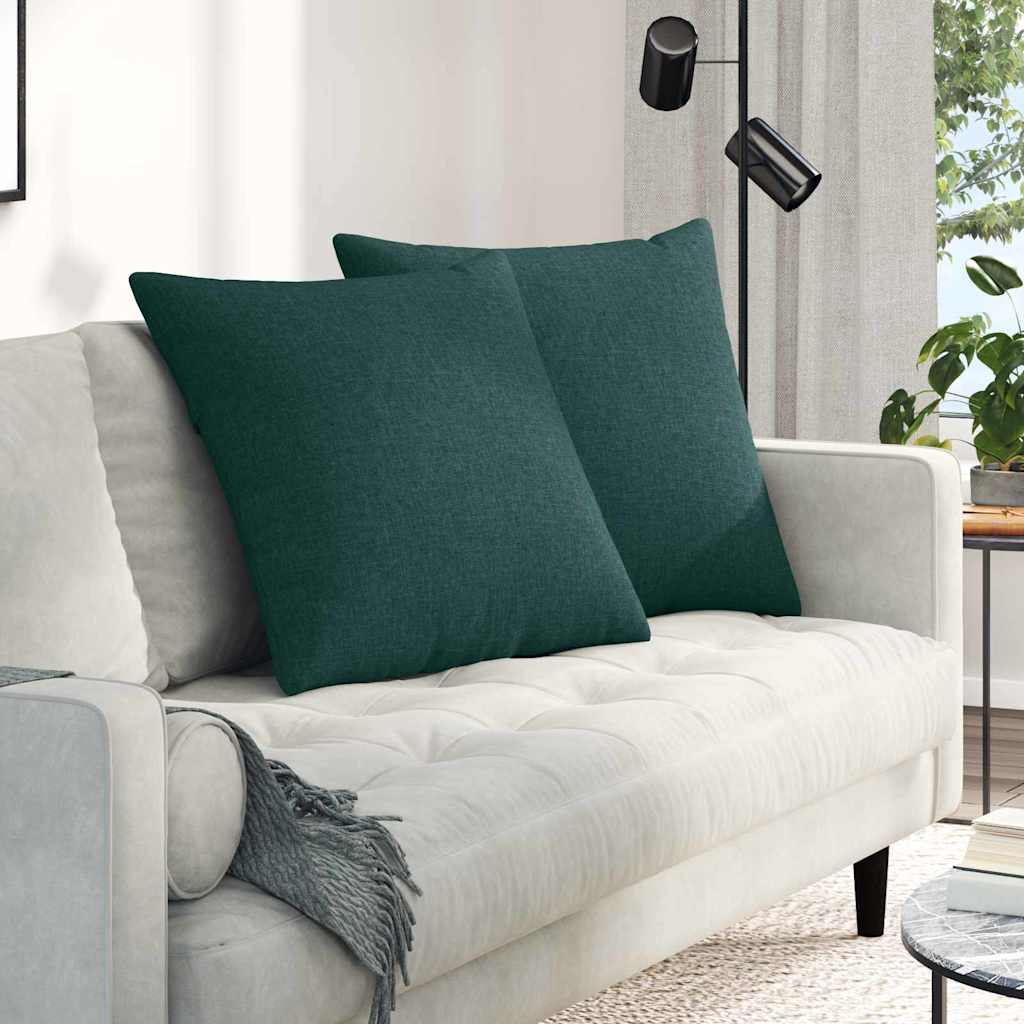 Sofakuddar 2 pcs Mörkgrön 60 x 60 cm tyg