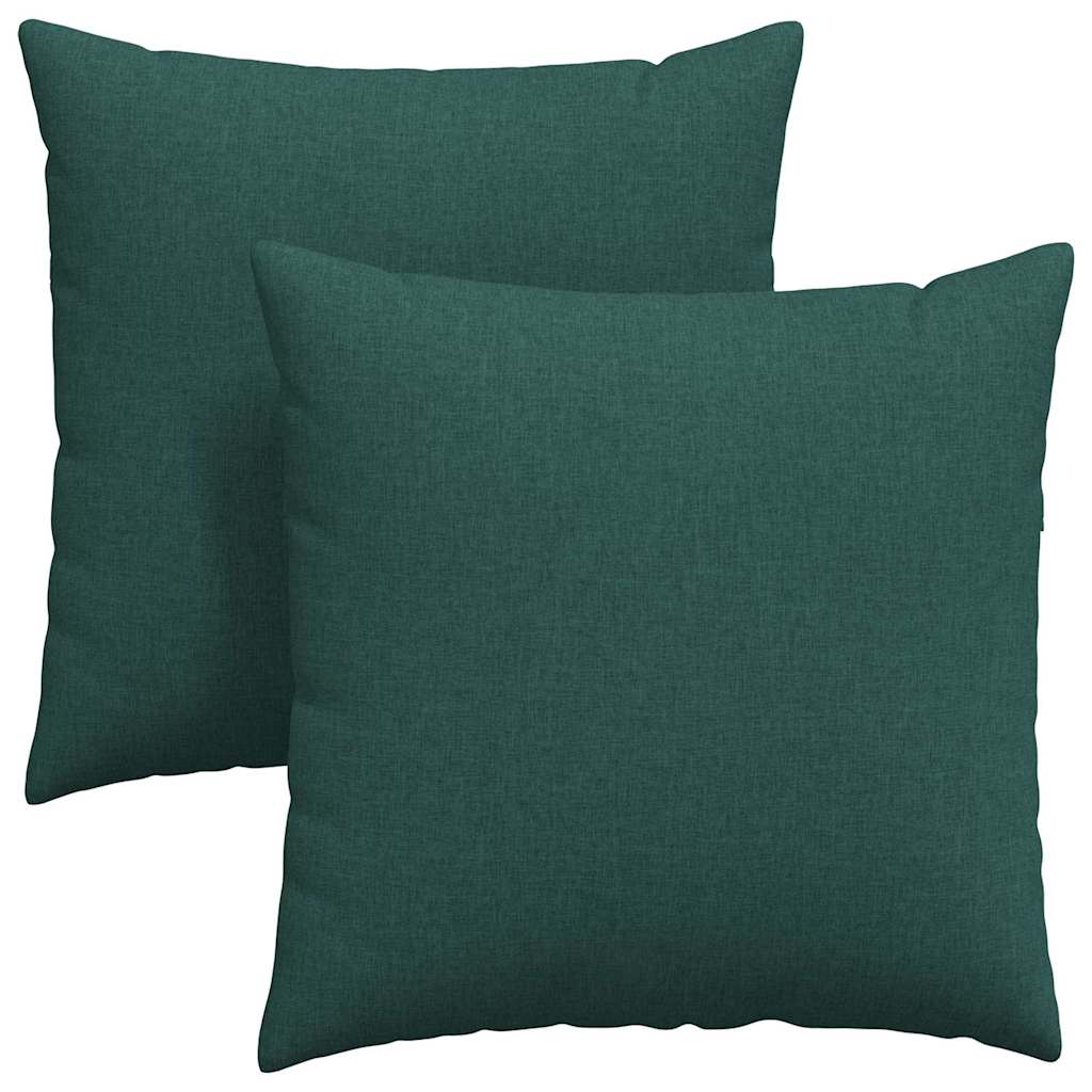 Sofakuddar 2 pcs Mörkgrön 60 x 60 cm tyg