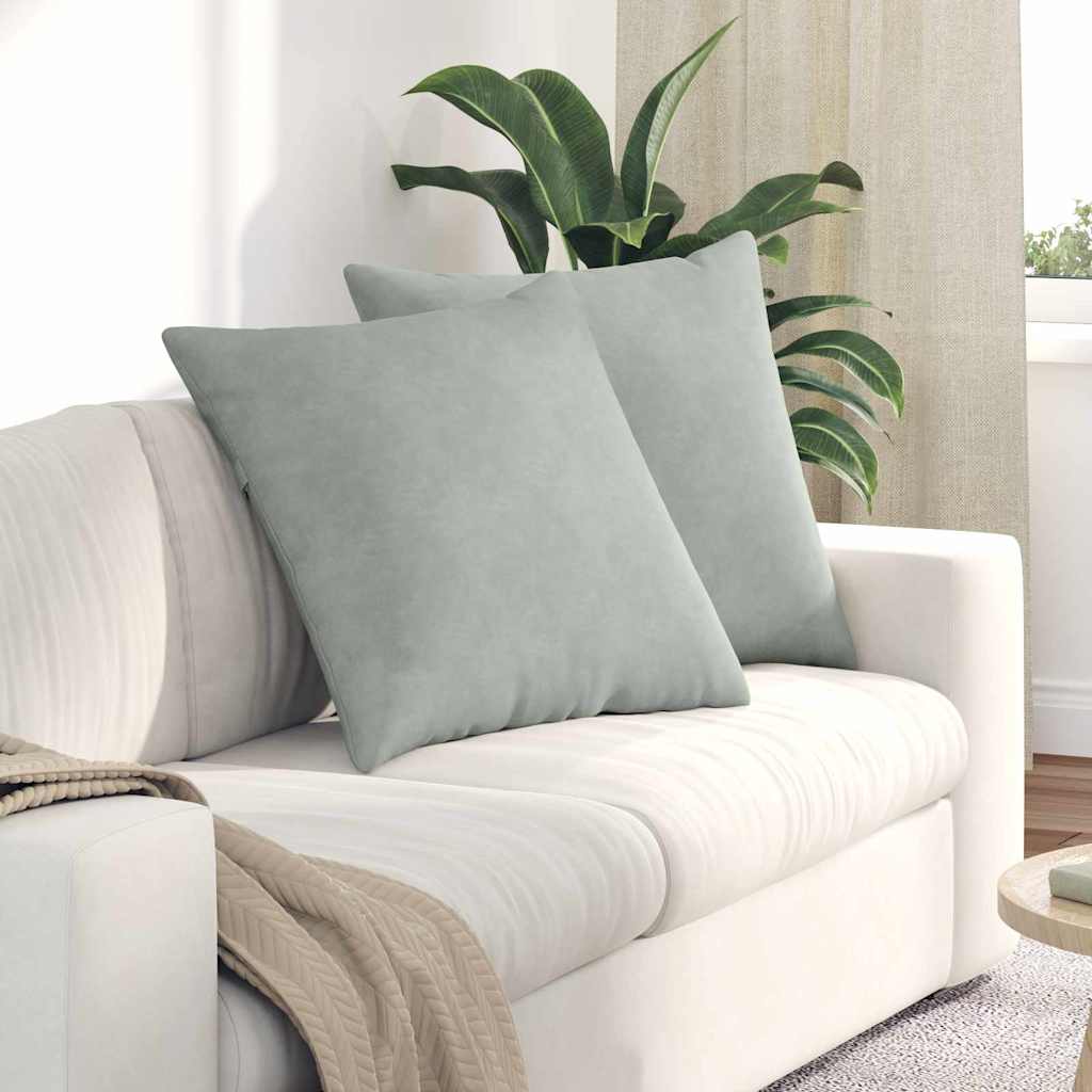 Sofakuddar 2 pcs Ljusgrå 60 x 60 cm Kordread tyg