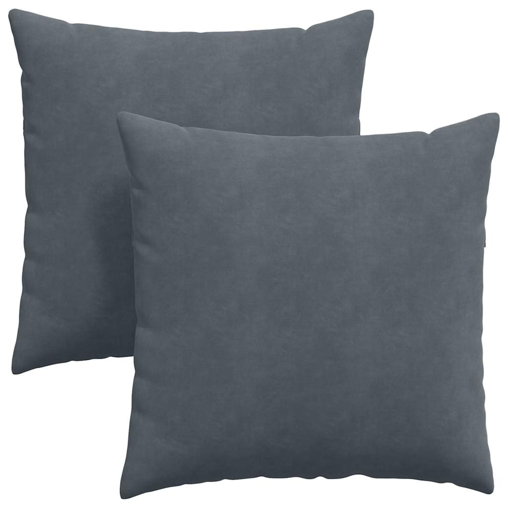 Sofakuddar 2 pcs Mörkgrå 60 x 60 cm Kordread tyg