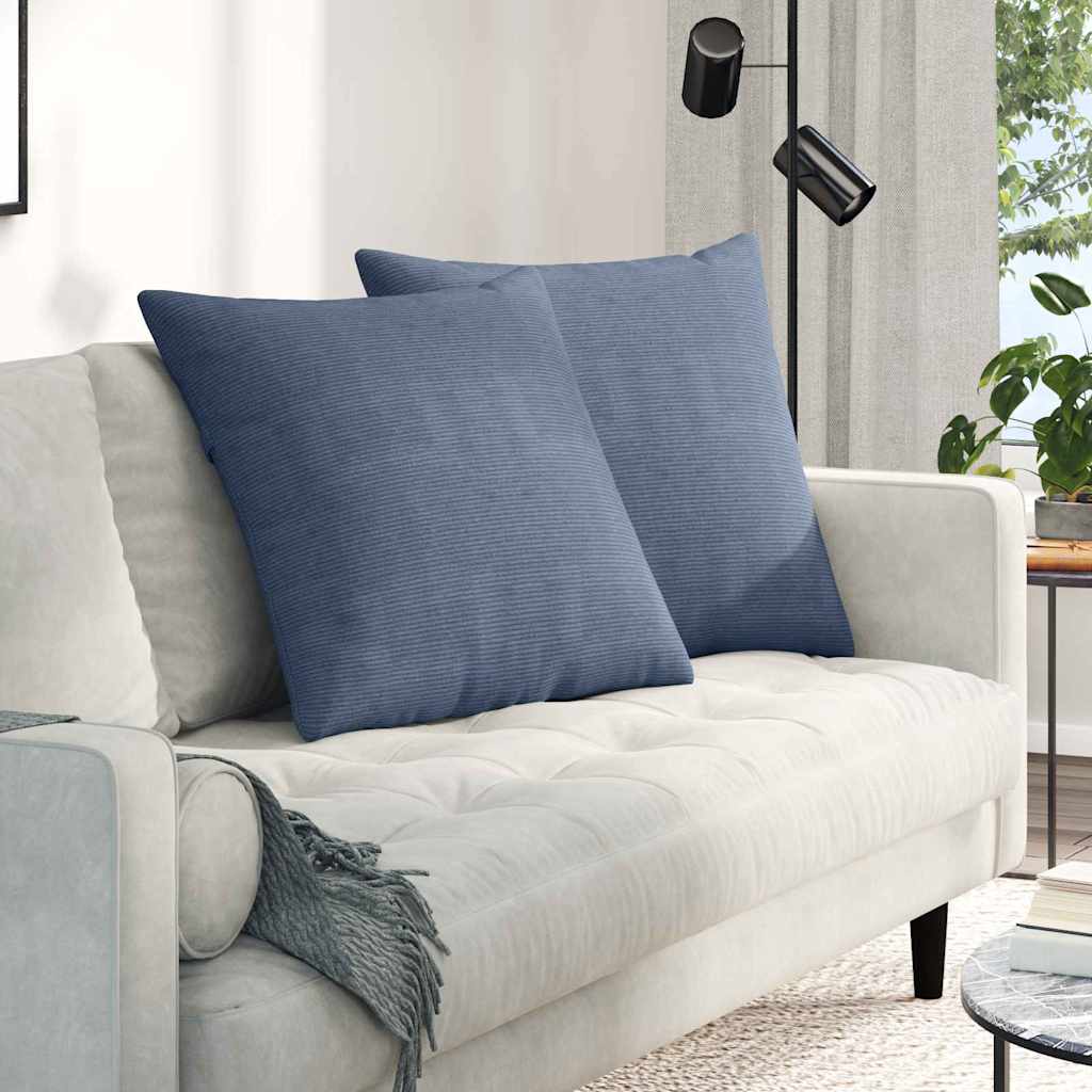 Sofakuddar 2 st Blå 60 x 60 cm Kordread tyg