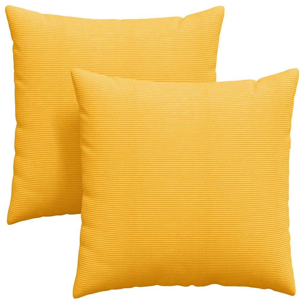 Sofakuddar 2 pcs Ljusgul 60 x 60 cm Kordread tyg