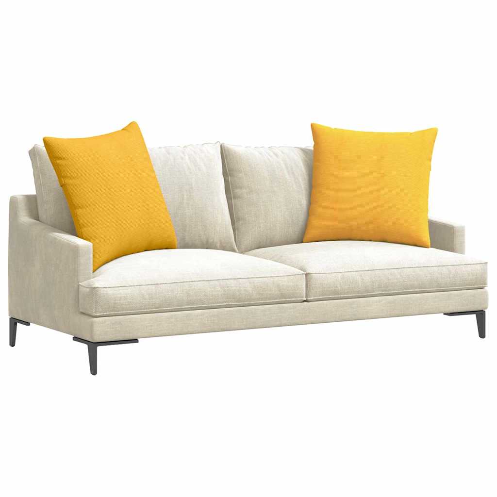 Sofakuddar 2 pcs Ljusgul 60 x 60 cm Kordread tyg