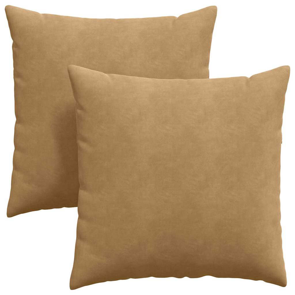 Sofakuddar 2 st Brun 80 x 80 cm Kordread tyg