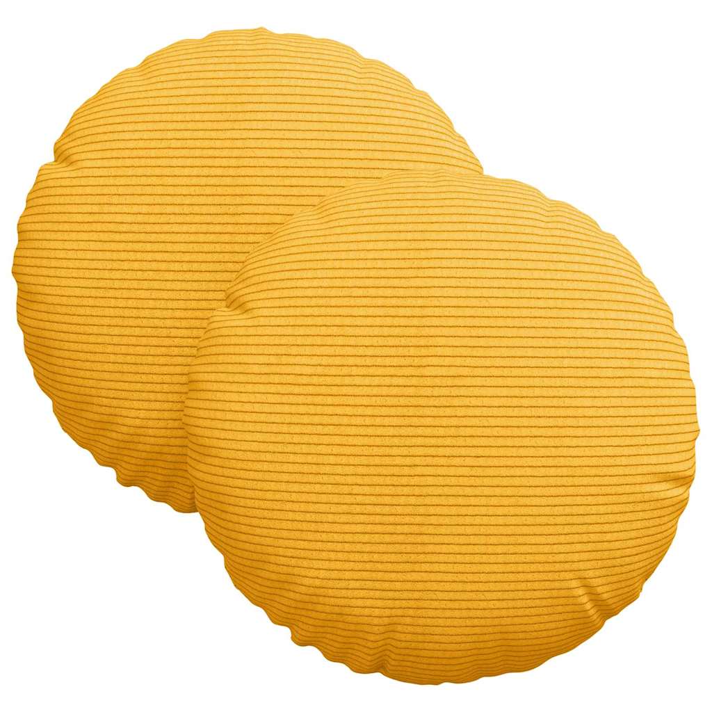 Sittkuddar 2 pcs Ljusgul Ø30 x 13 cm Kordread tyg