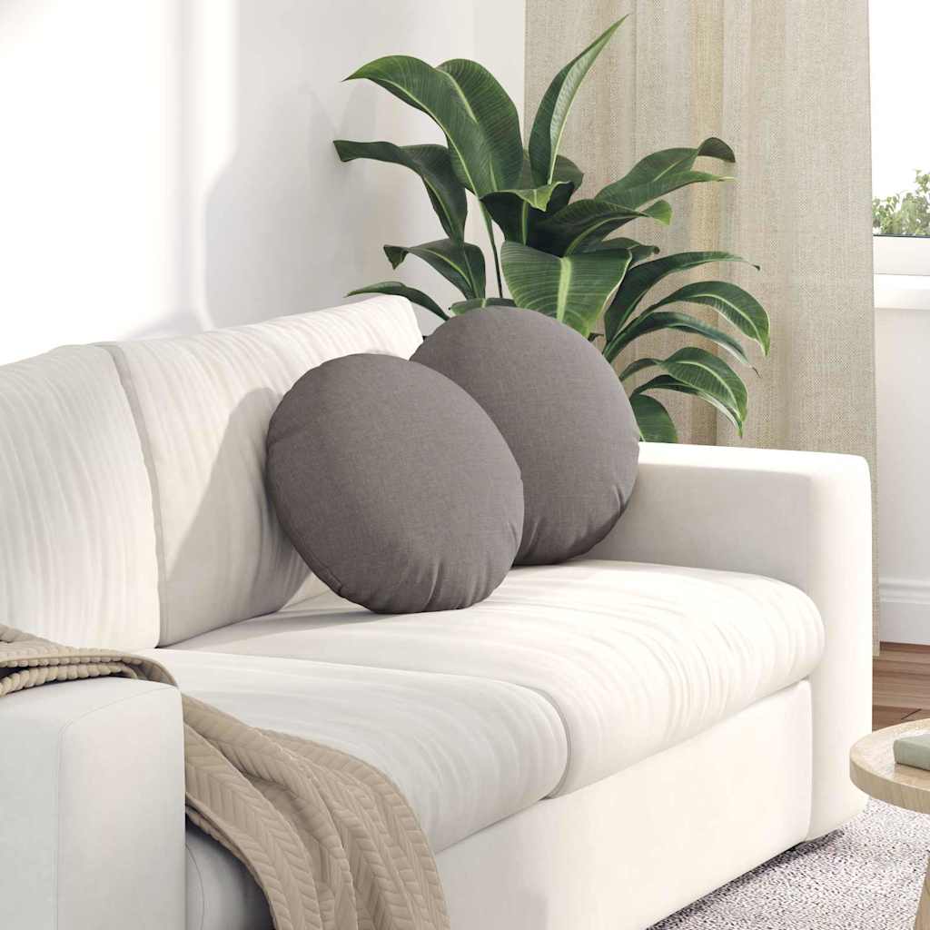Sittkuddar 2 st Tyg Taupe Ø40 x 13 cm