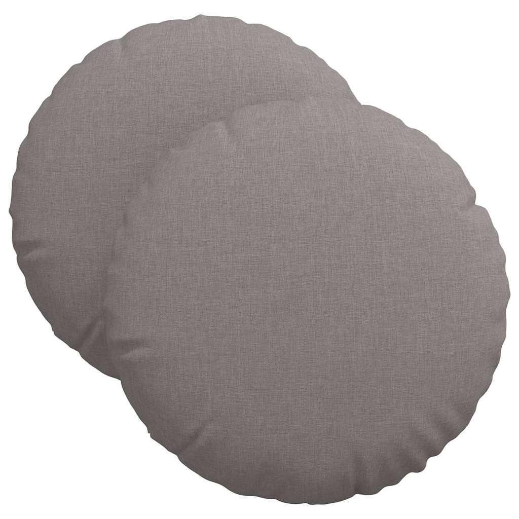 Sittkuddar 2 st Tyg Taupe Ø40 x 13 cm