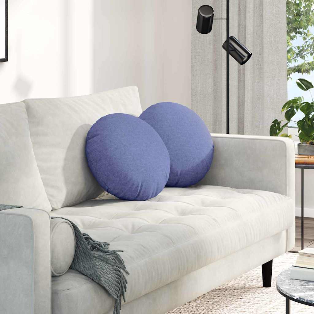 Sittkuddar 2 st Tyg Jeansblå Ø40 x 13 cm