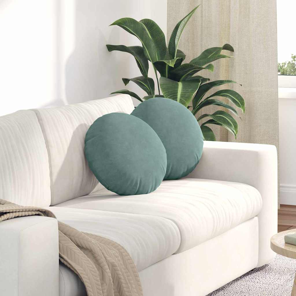 Sittkuddar 2 st Havgrön Ø 40 x 13 cm Sammet