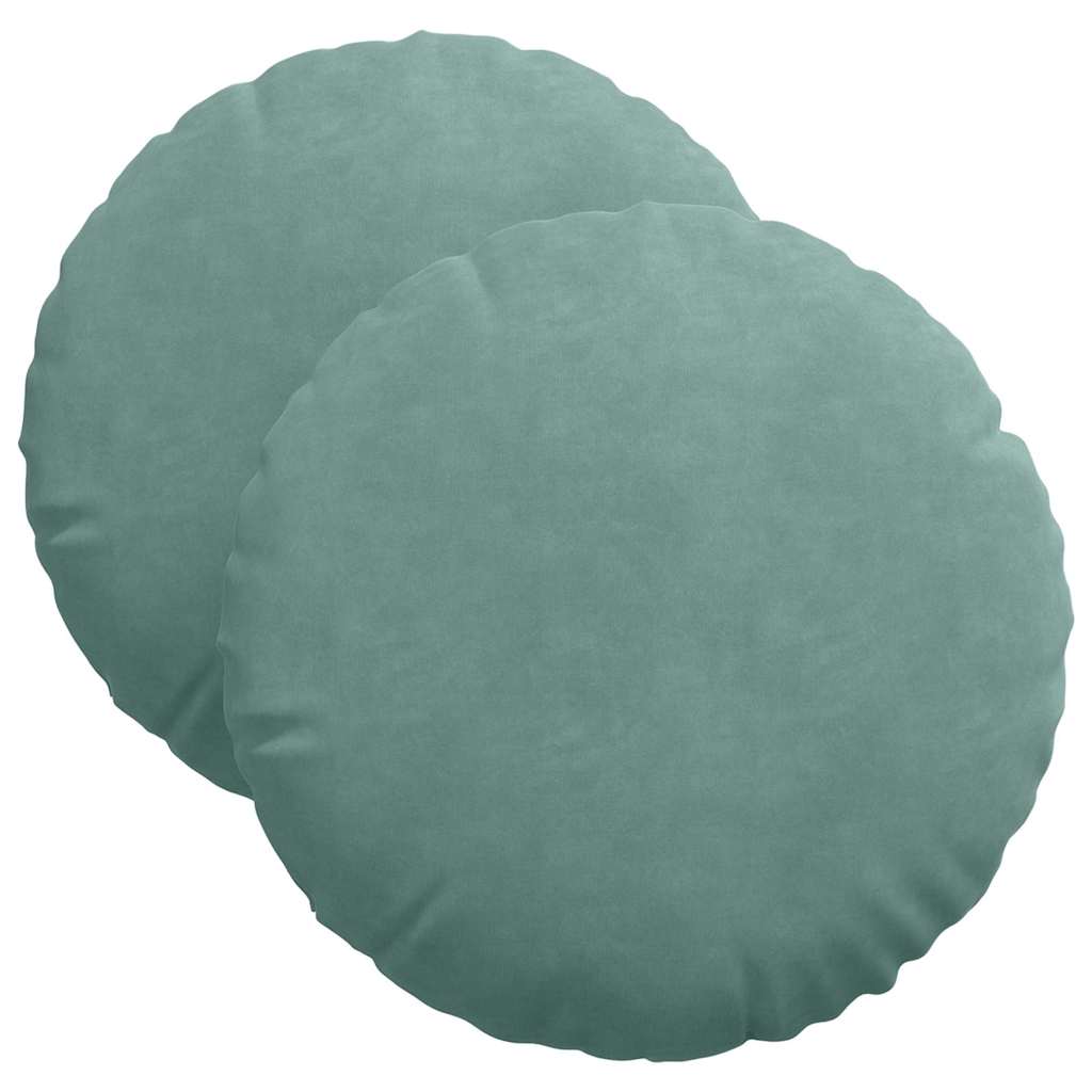 Sittkuddar 2 st Havgrön Ø 40 x 13 cm Sammet