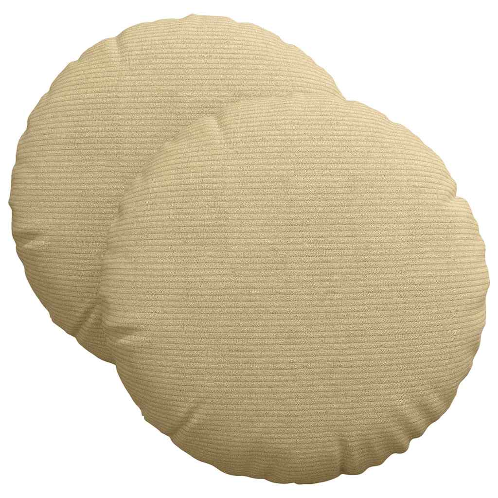 Sittkuddar 2 st Kordread tyg Grågrön Ø 40 cm