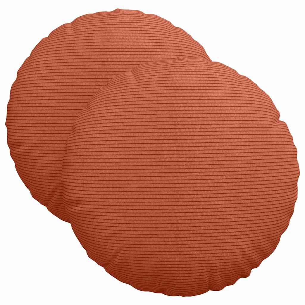 Sittkuddar 2 pcs Röd orange Ø 40 cm Kordread tyg