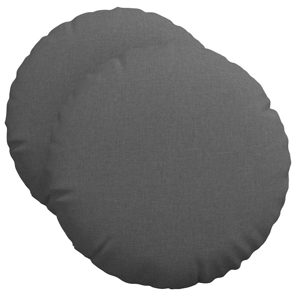 Sittkuddar 2 st Tyg Mörkgrå Ø50 x 19 cm