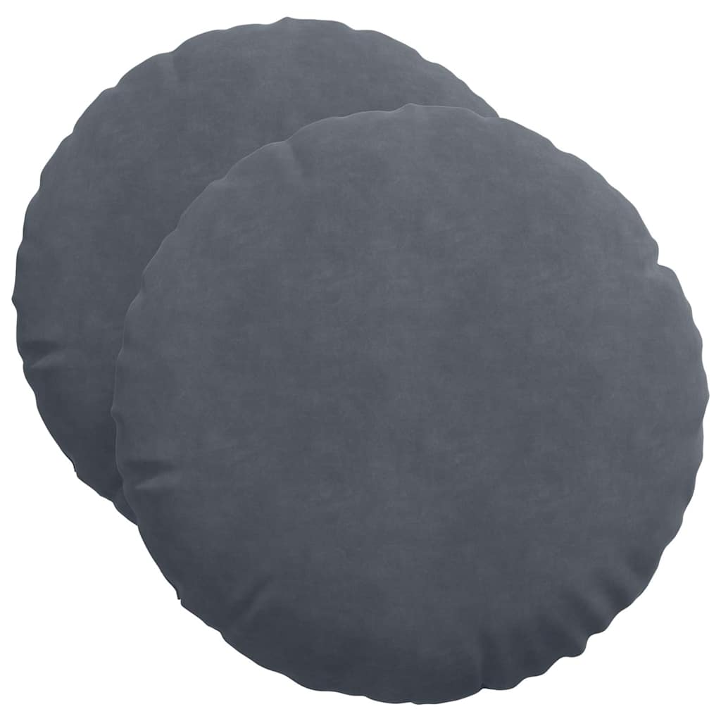 Sittkuddar 2 pcs Mörkgrå Ø50 x 19 cm Sammet