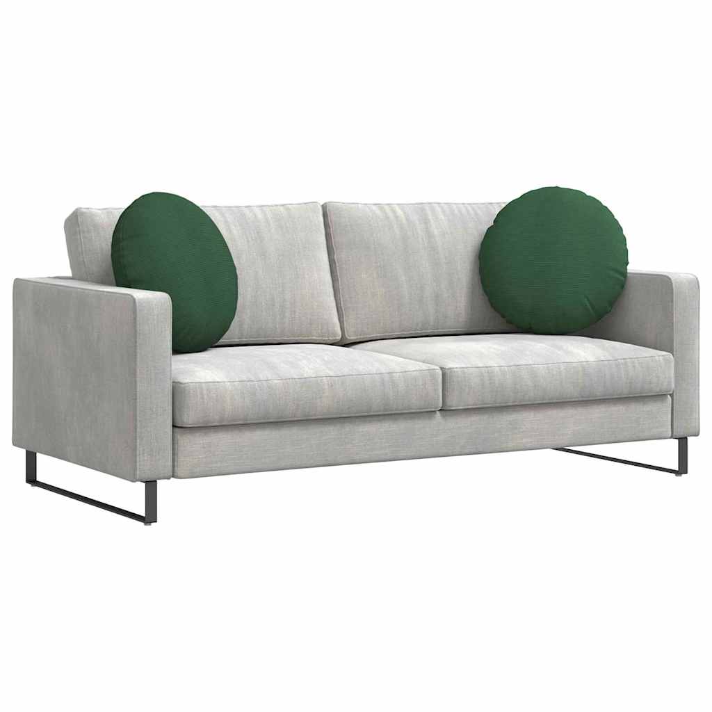 Sittkuddar 2 pcs Mörkgrön Ø50 x 19 cm Kordread tyg
