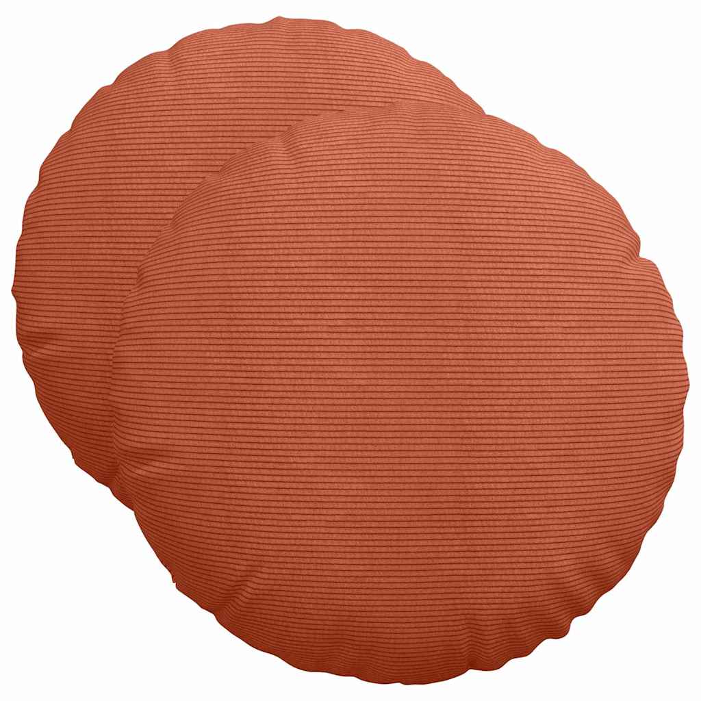 Sittkuddar 2 pcs Röd orange Ø50 x 19 cm Kordread tyg