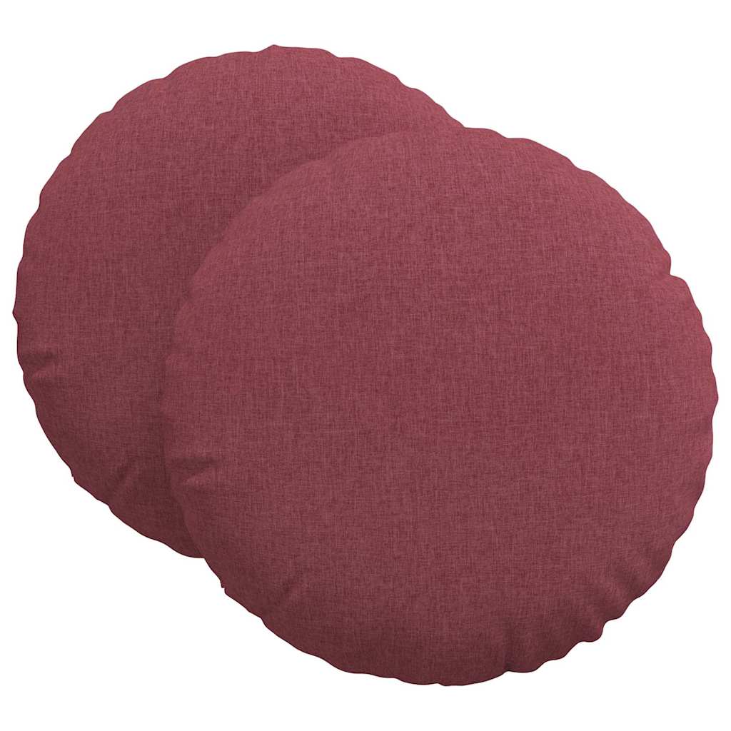 Sittkuddar 2 pcs Vinröd Ø60 x 21 cm tyg