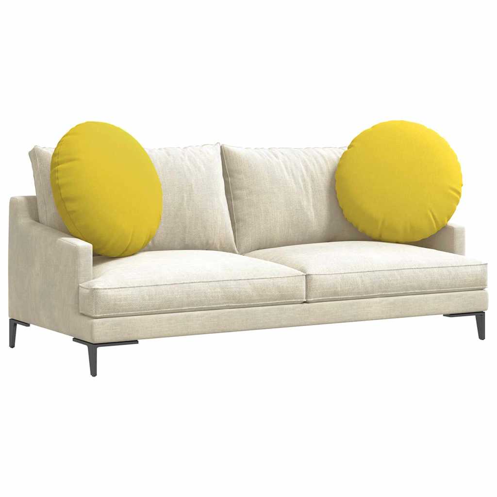 Sittkuddar 2 pcs Ljusgul Ø60 x 21 cm tyg