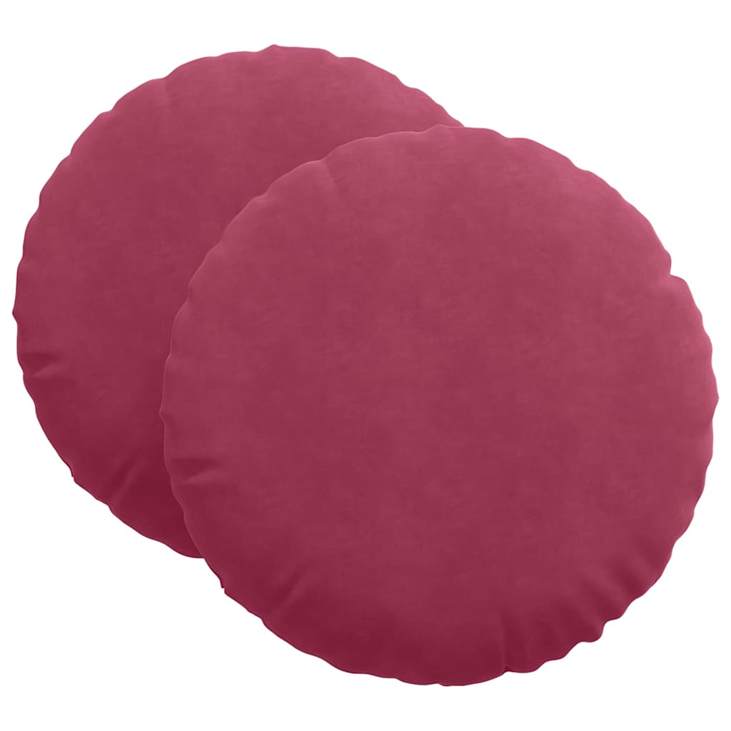 Sittkuddar 2 pcs Vinröd Ø60 x 21 cm Sammet
