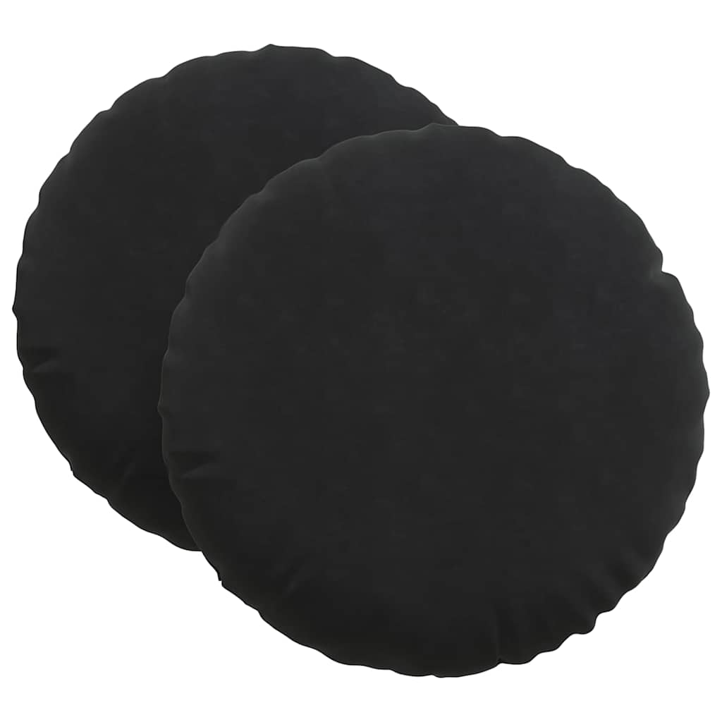 Sittkuddar 2 pcs Svart Ø60 x 21 cm Sammet