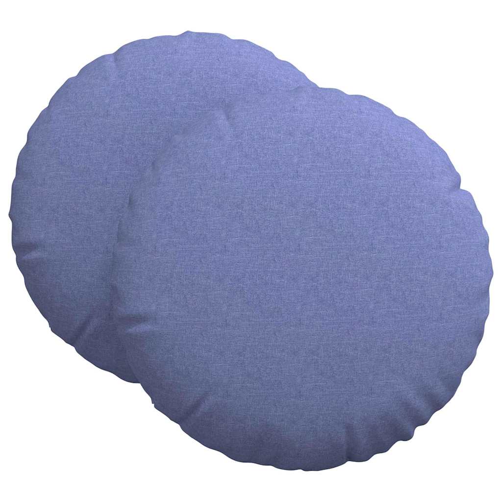 Sittkuddar 2 pcs Jeansblå Ø80 x 29 cm tyg