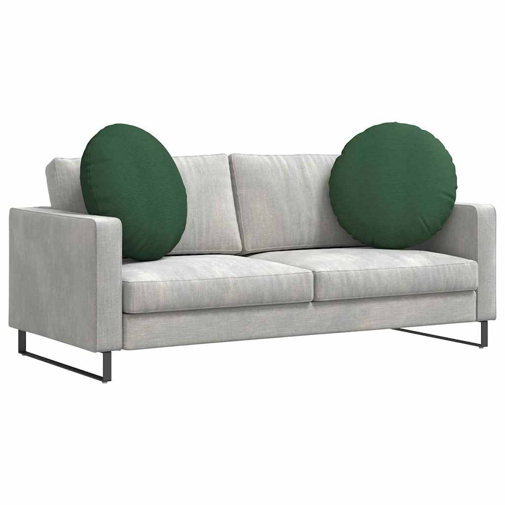 Sittkuddar 2 pcs Mörkgrön Ø 80 cm Kordread tyg