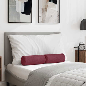 Bolsterkuddar 2 pcs Vinröd Ø 15 x 40 cm tyg