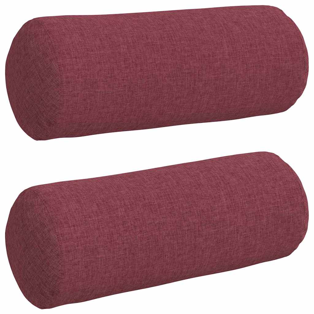 Bolsterkuddar 2 pcs Vinröd Ø 15 x 40 cm tyg