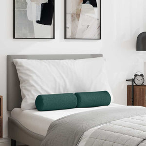 Bolsterkuddar 2 pcs Mörkgrön Ø 15 x 40 cm tyg