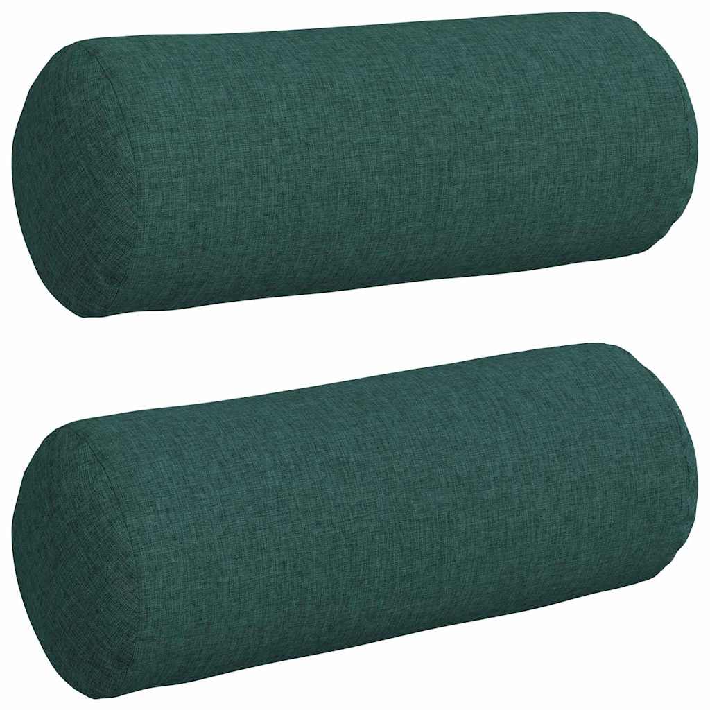 Bolsterkuddar 2 pcs Mörkgrön Ø 15 x 40 cm tyg