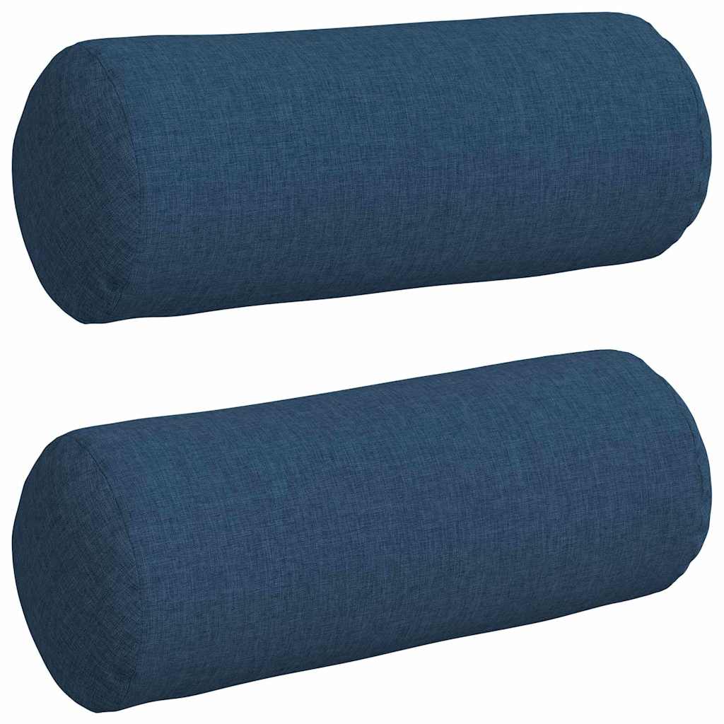 Bolsterkuddar 2 pcs Blå Ø 15 x 40 cm tyg