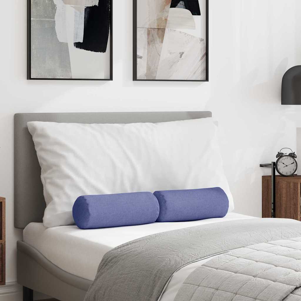 Bolsterkuddar 2 pcs Jeansblå Ø 15 x 40 cm tyg