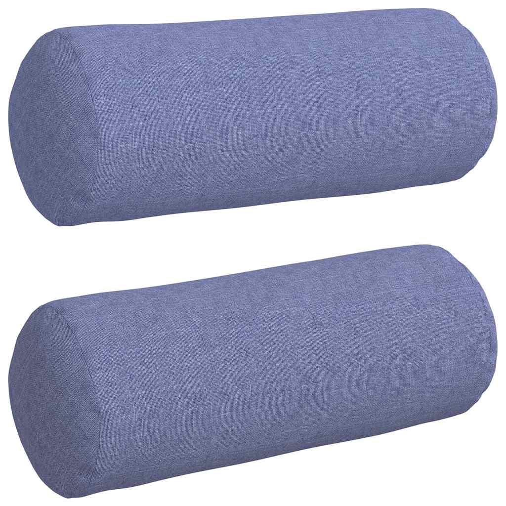 Bolsterkuddar 2 pcs Jeansblå Ø 15 x 40 cm tyg