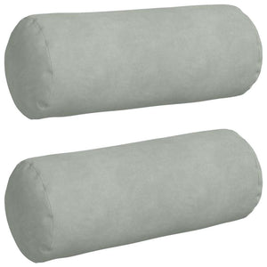 Bolsterkuddar 2 pcs Ljusgrå Ø 15 x 40 cm Kordread tyg