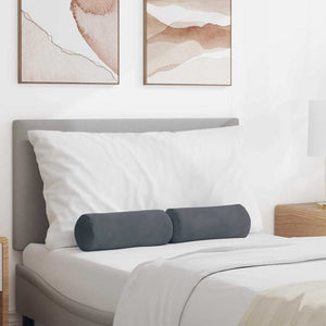 Bolsterkuddar 2 pcs Mörkgrå Ø 15 x 40 cm Kordread tyg